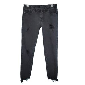 KanCan Distressed Cropped Mid-rise Black Women's Jeans Size W 7/27